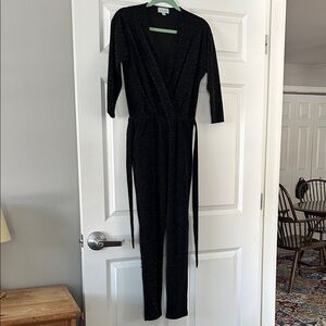 Veronica M Black Glitter Jumpsuit